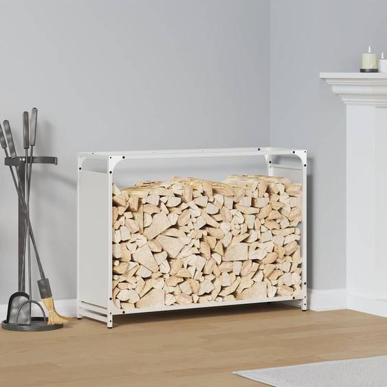 Portant de bois chauffage blanc 90x28x65 cm