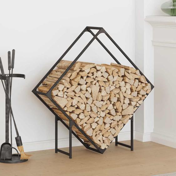 Portant de bois chauffage noir 100x25x100 cm