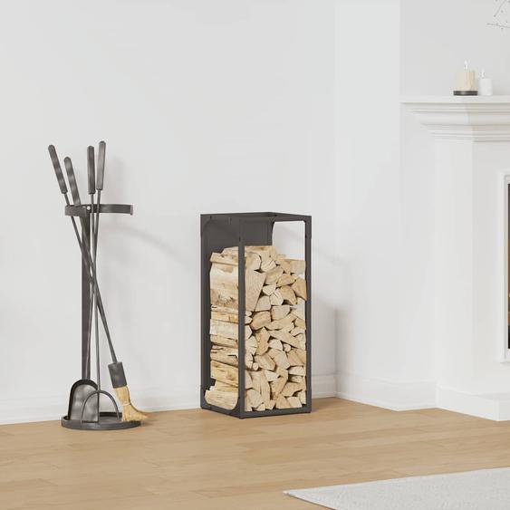 Portant de bois chauffage noir 25x25x60 cm