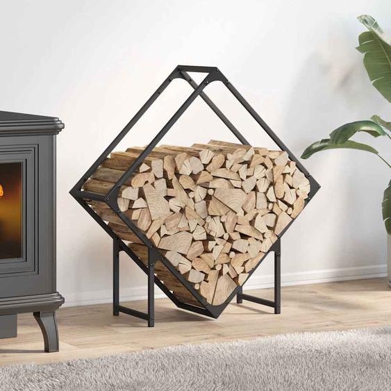 Portant de bois chauffage noir 80x25x80 cm