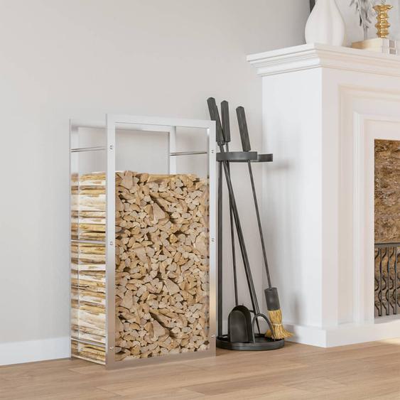 Portant de bois de chauffage 50x28x94 cm acier inoxydable