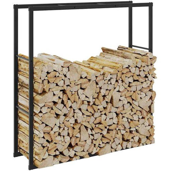 Portant de bois de chauffage noir 110x30x116 cm acier