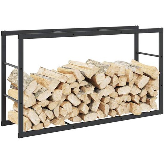 Portant de bois de chauffage noir 110x30x61 cm acier