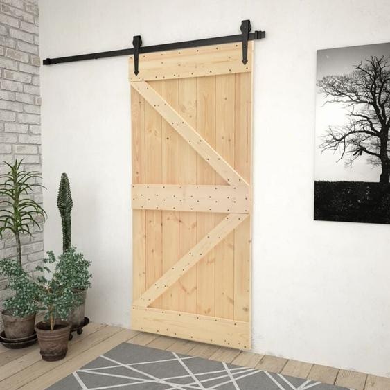 Porte 100x210 cm Bois de pin massif Vidaxl