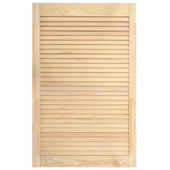 Porte à persiennes en bois de pin massif - Helloshop26 - 99,3x59,4 cm - Noir - Classique - Intemporel