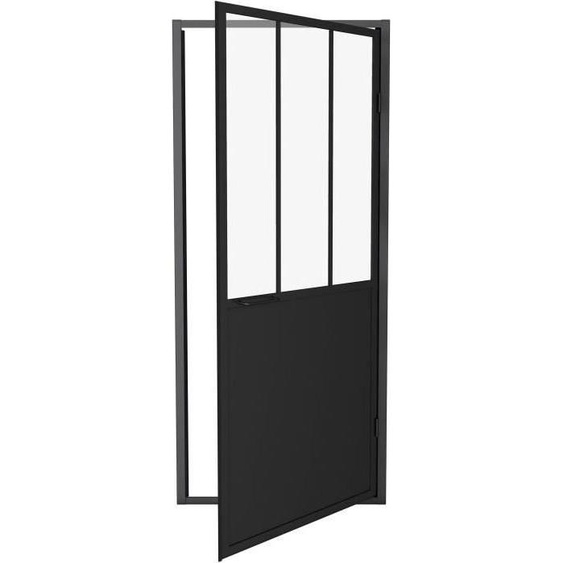 Porte Battante 90X200 Style Industriel Noir