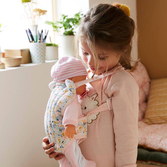 Porte-bébé poupon en gaze de coton rose