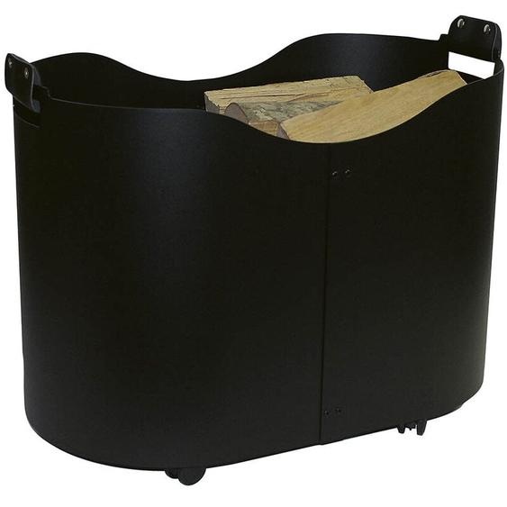 Porte-bois Porte-granulés acier noir h.43 l.59x35 cm. Made in Italy