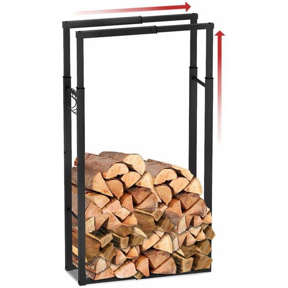 Vounot - Porte-bûches télescopique noir – largeur et hauteur ajustables