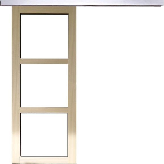 Porte Coulissante bois Ayous Vitrage transparent H204 x L73 + Rail Alu