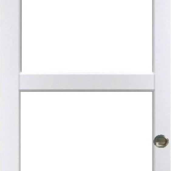 Porte Coulissante Kenya blanc Vitrage transparent H204 x L83 et Coquilles