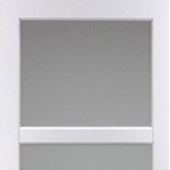 Porte Coulissante Kenya Blanc Vitree H204 X L93 Et Coquilles Blanc