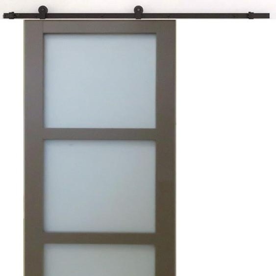 Porte Coulissante Marron Ral7006 Vitee H204 x L73 + Rail a roulette