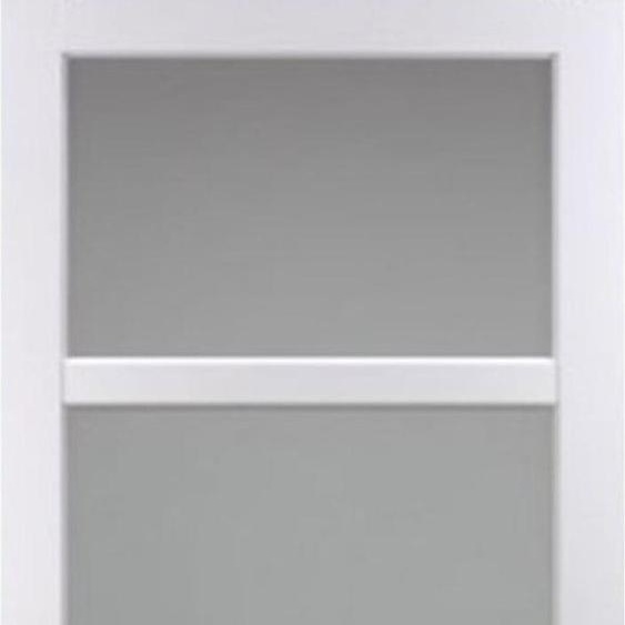 Porte Coulissante Tana Blanc Vitree H204 X L93 Et Coquilles Blanc