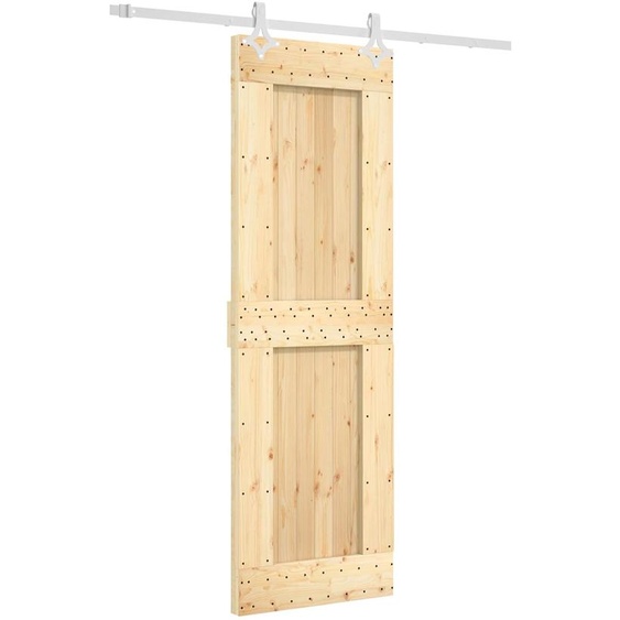 Porte coulissante vidaXL, finition naturelle et blanche, 70 x 210 cm, pin massif