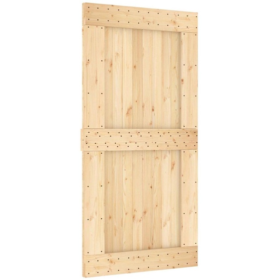 Porte coulissante vidaXL NARVIK, finition naturelle et noire, 100 x 210 cm (213,5 cm)