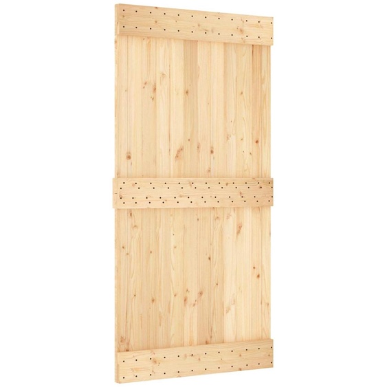 Porte coulissante vidaXL NARVIK, finition naturelle et noire, 100 x 210 cm (213,5 cm)