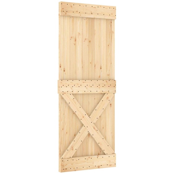 Porte coulissante vidaXL NARVIK, finition naturelle et noire, 80 x 210 cm (152,5 cm)