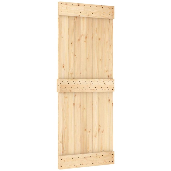 Porte coulissante vidaXL NARVIK, finition naturelle et noire, 80 x 210 cm (213,5 cm)