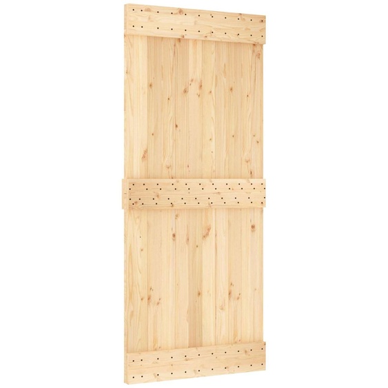Porte coulissante vidaXL NARVIK, finition naturelle et noire, 90 x 210 cm (213,5 cm)
