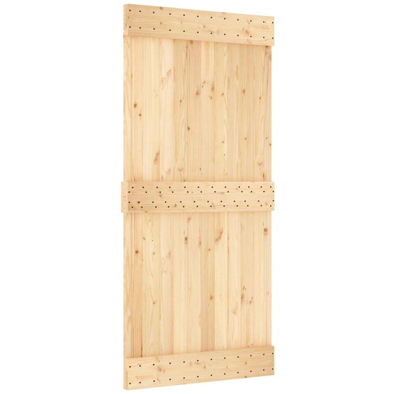 Porte coulissante vidaXL NARVIK, finition naturelle et noire, 95 x 210 cm (213,5 cm)