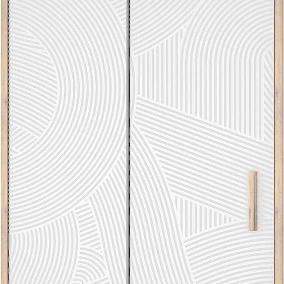 Porte de douche 120 coulissante HINATA - style Japandi courbes douces - Cadre effet Bois - Verre 6mm