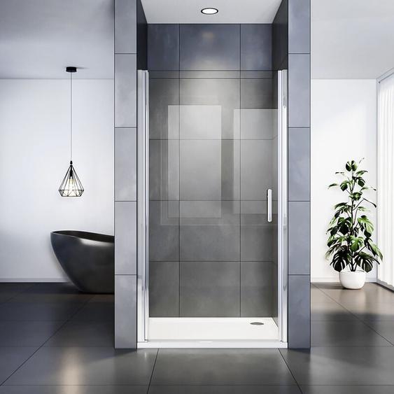 Sirhona - Porte de Douche 70 x 185 cm pivotante extensible verre trempé 6mm Joint de bas étanche