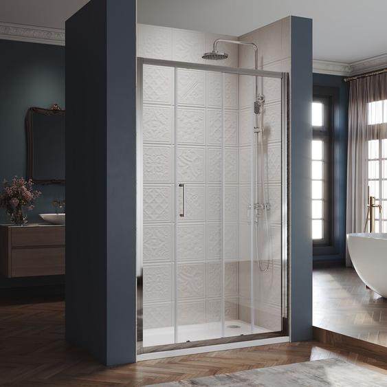Sirhona - Porte de Douche Coulissante avec ajustage de largeur, en verre sécurit de 6mm, 120x185 cm