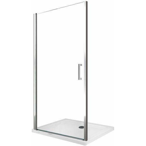 Porte de douche de 8 mm à battant pour installation en niche H.200 réversible – 74-78 cm
