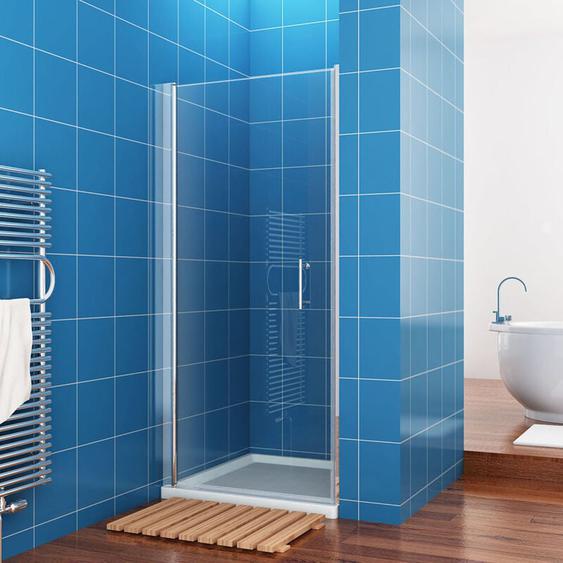 Sirhona - Porte de Douche Pivotante 90 x 185 cm Paroi Extensible Installation Réversible 6 mm Verre