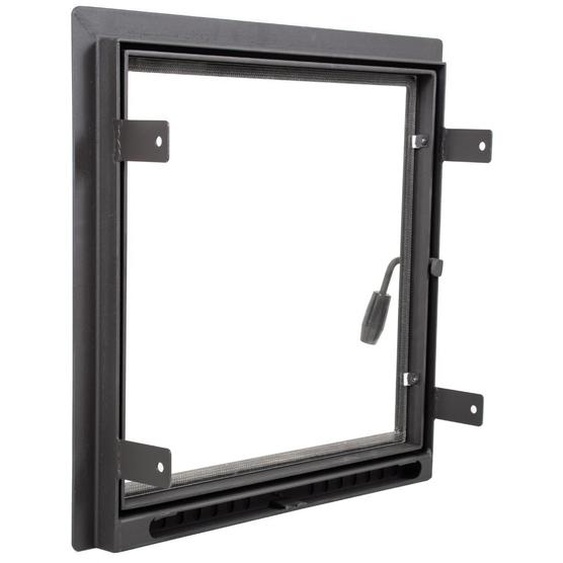 Porte de four à pizza 52x42 cm | Verre résistant à la chaleur | Porte en acier avec bride | Charnières à droite, 520x420 mm