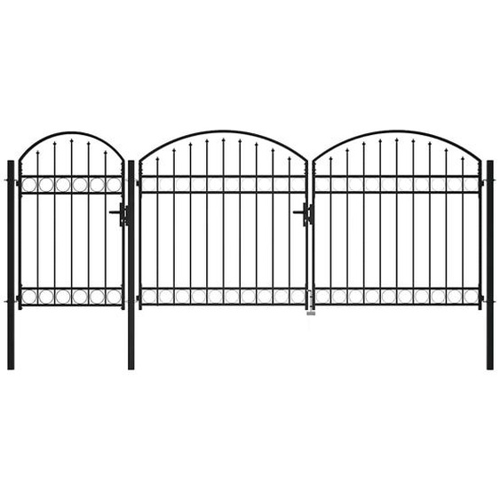 Portail de clôture de jardin avec sommet en arc 200 x 400 cm