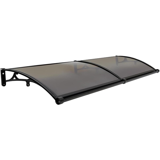 Porte en aluminium pour auvent - 200 x 60 cm - Couleur marron/noir