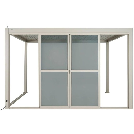 Porte EVORA Argile Pour 4 x 3 m - Côté 3,7 2, Acier, Aluminium, Traitement anti-rouille Hespéride