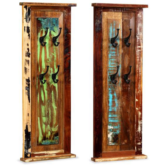 Porte-manteau 2 pcs Bois de récupération massif 38x100 cm