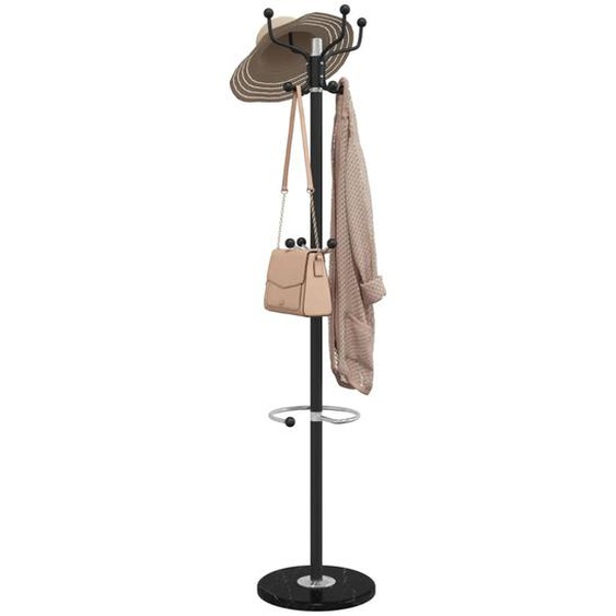 Porte-manteau avec porte-parapluie noir fer enduit de poudre