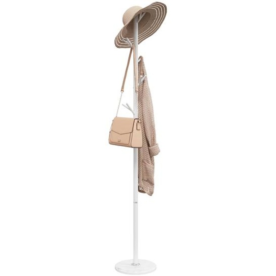 Porte-manteau blanc 175 cm fer enduit de poudre