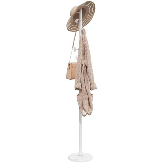 Porte-manteau blanc 176 cm fer enduit de poudre