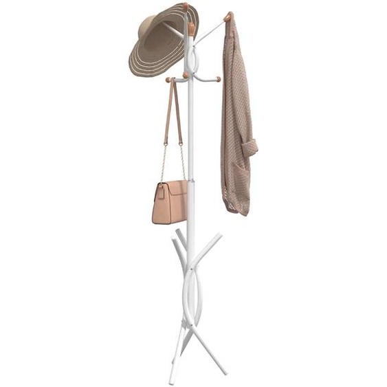 Porte-manteau blanc 176 cm fer enduit de poudre