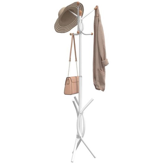 Porte-manteau blanc 176 cm fer enduit de poudre
