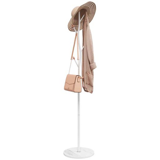 Porte-manteau blanc 177 cm fer enduit de poudre