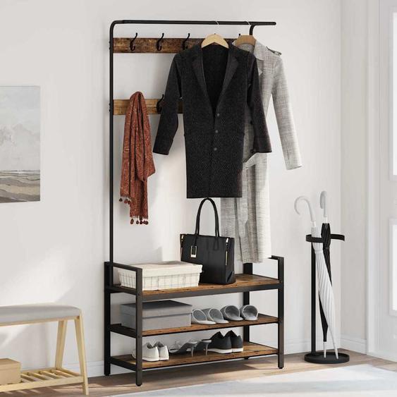 Porte-manteau Bois ancien 95 x 34 x 184 cm Bois dingénierie
