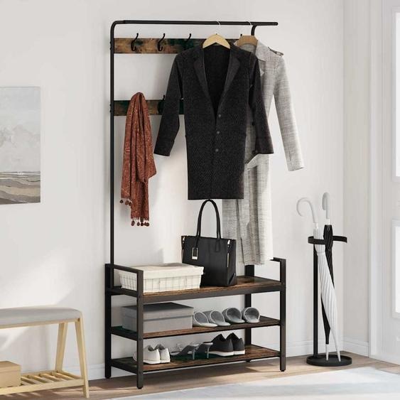 Porte-manteau Chêne fumé 95 x 34 x 184 cm Bois dingénierie