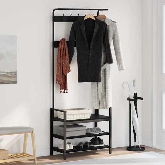 Porte-manteau Chêne noir 75 x 34 x 184 cm Bois dingénierie