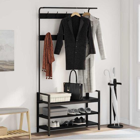 Porte-manteau Chêne noir 95 x 34 x 184 cm Bois dingénierie