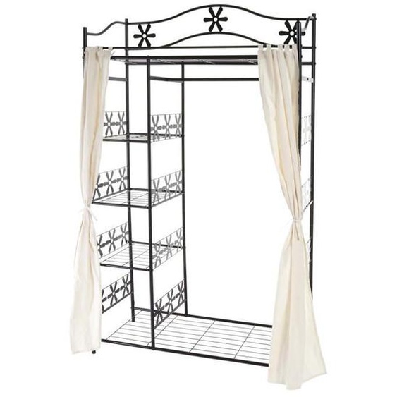 Porte manteau en metal etagere en metal 172 x 100 x 43 cm avec rideau 04_0008167