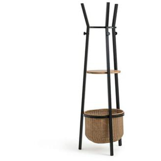 Porte-manteau métal acier et acacia, Belti