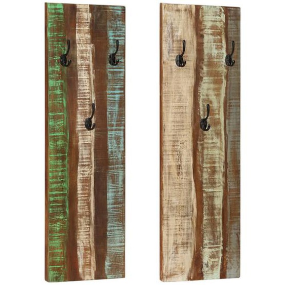 Porte-manteau mural 2pcs 36x3x110cm Bois massif de récupération