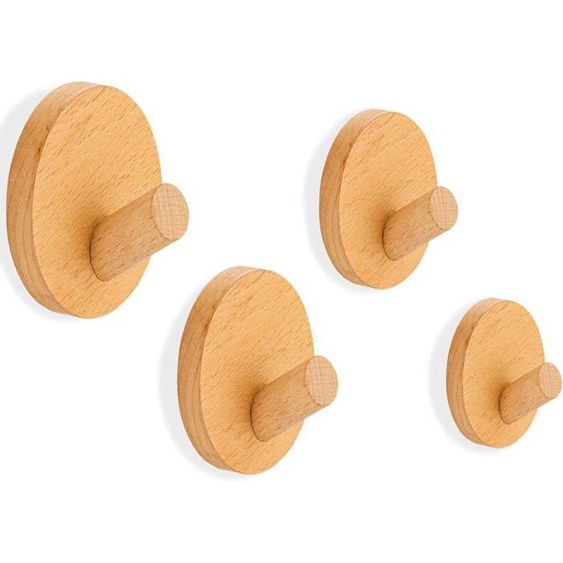 Porte Manteau Mural,4pcs Patere Bois,Atere Murale Sans PerçAge,Charge Maximale 20kg,Porte Manteau Mural Bois,Robustes et