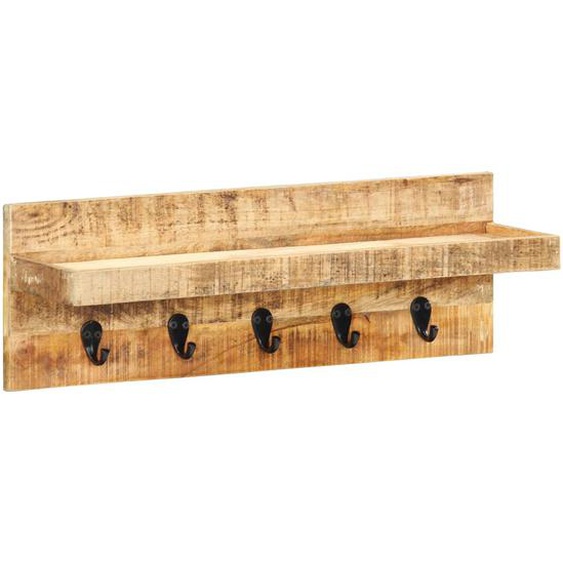 Porte-manteau mural 60x15x20 cm Bois de manguier brut solide